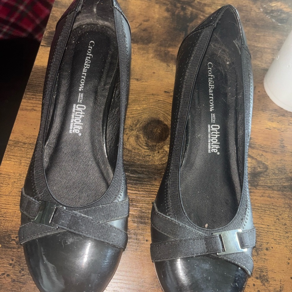 croft & barrow Black Women's Ballet Flats with Bow Accent